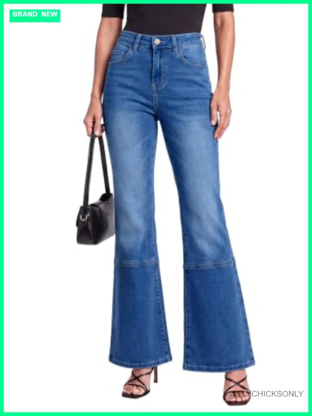 High Waisted Bootcut Stretch Denim Jeans Flared Pants Retro Seam